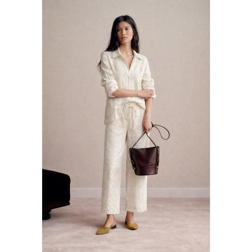 Sezane | Cream Jacques Trouser Pants in Ecru ~ New with tags US 4